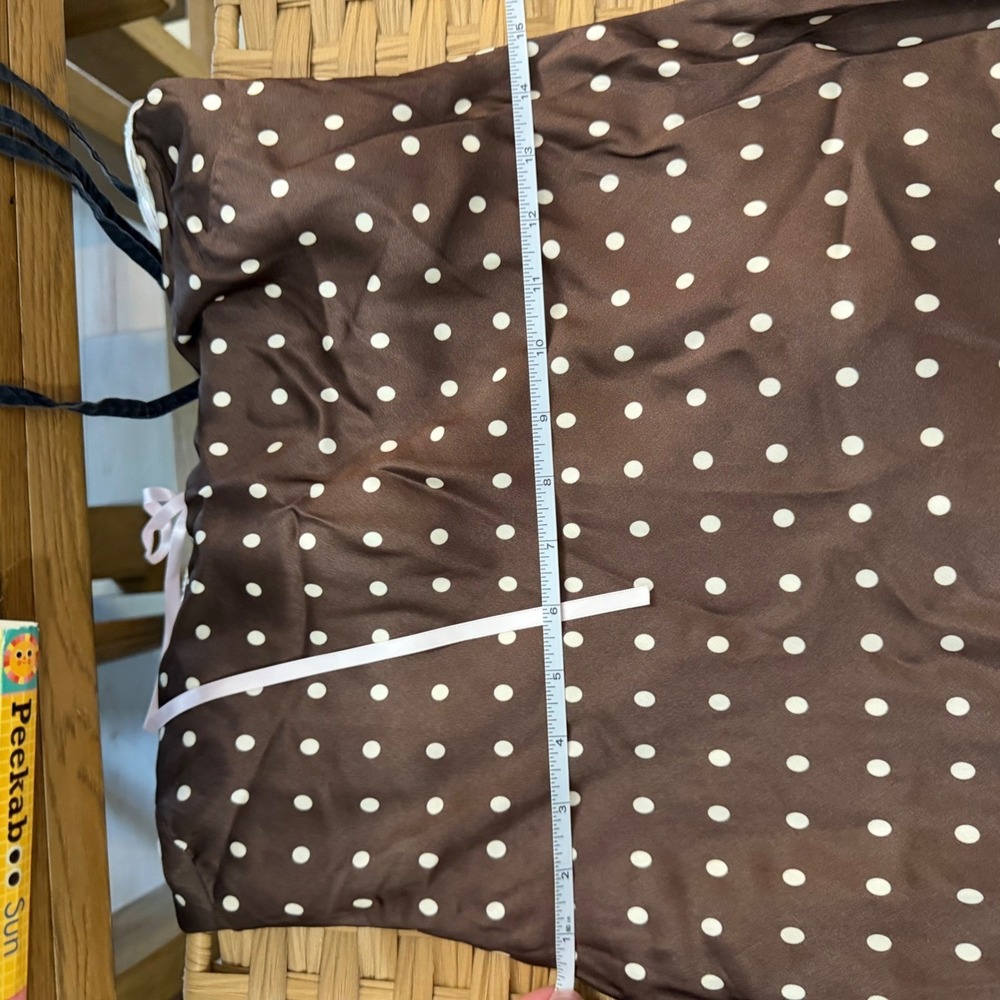 NWT For Love & Lemons Daisy Mae Strapless Polka Dot Midi Dress Brown Feminine M - Picture 4 of 7